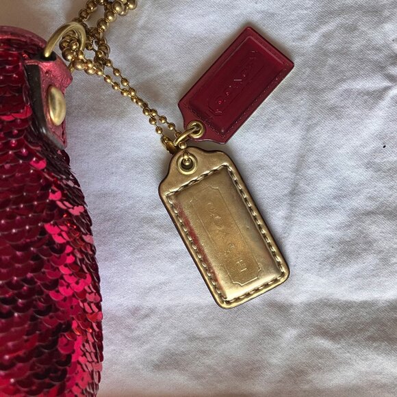 Magenta Coach Poppy Sequin Chain Limited Edition Demi Bag NWT - Picture 5 of 7